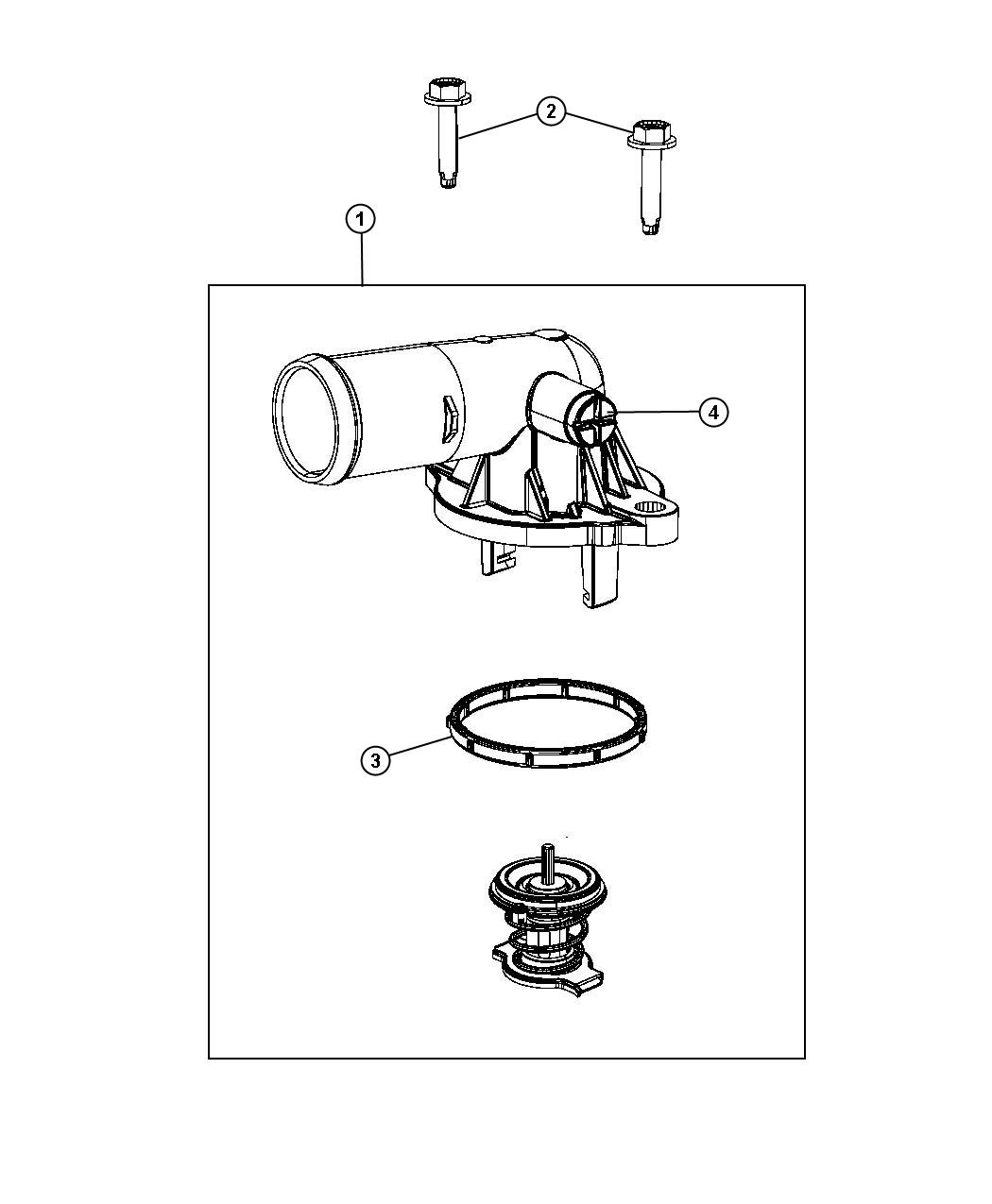 Diagram Thermostat and Related Parts,3.6L, [3.6L Mid V6 Engine]. for your 1999 Jeep Grand Cherokee   