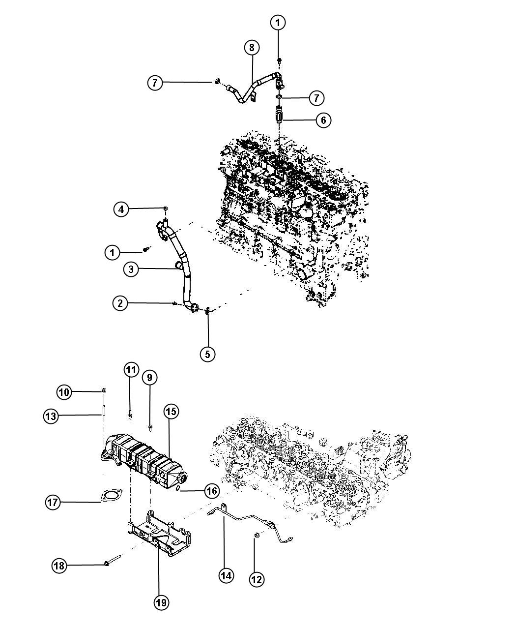 Diagram EGR Coolong System. for your Dodge Ram 5500  