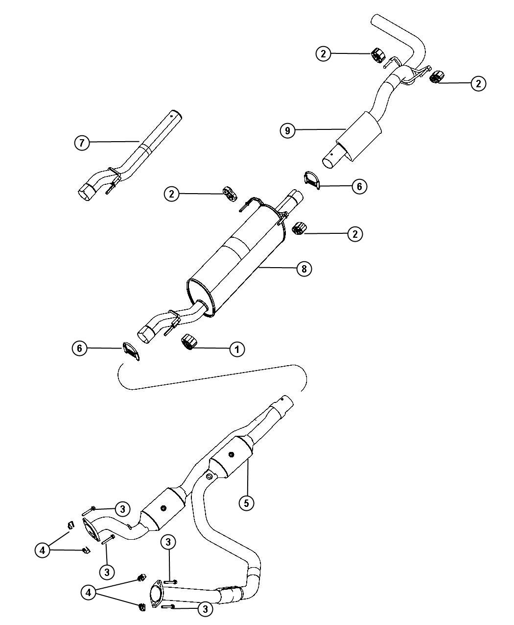 Diagram Exhaust System. for your 2003 Chrysler 300  M 