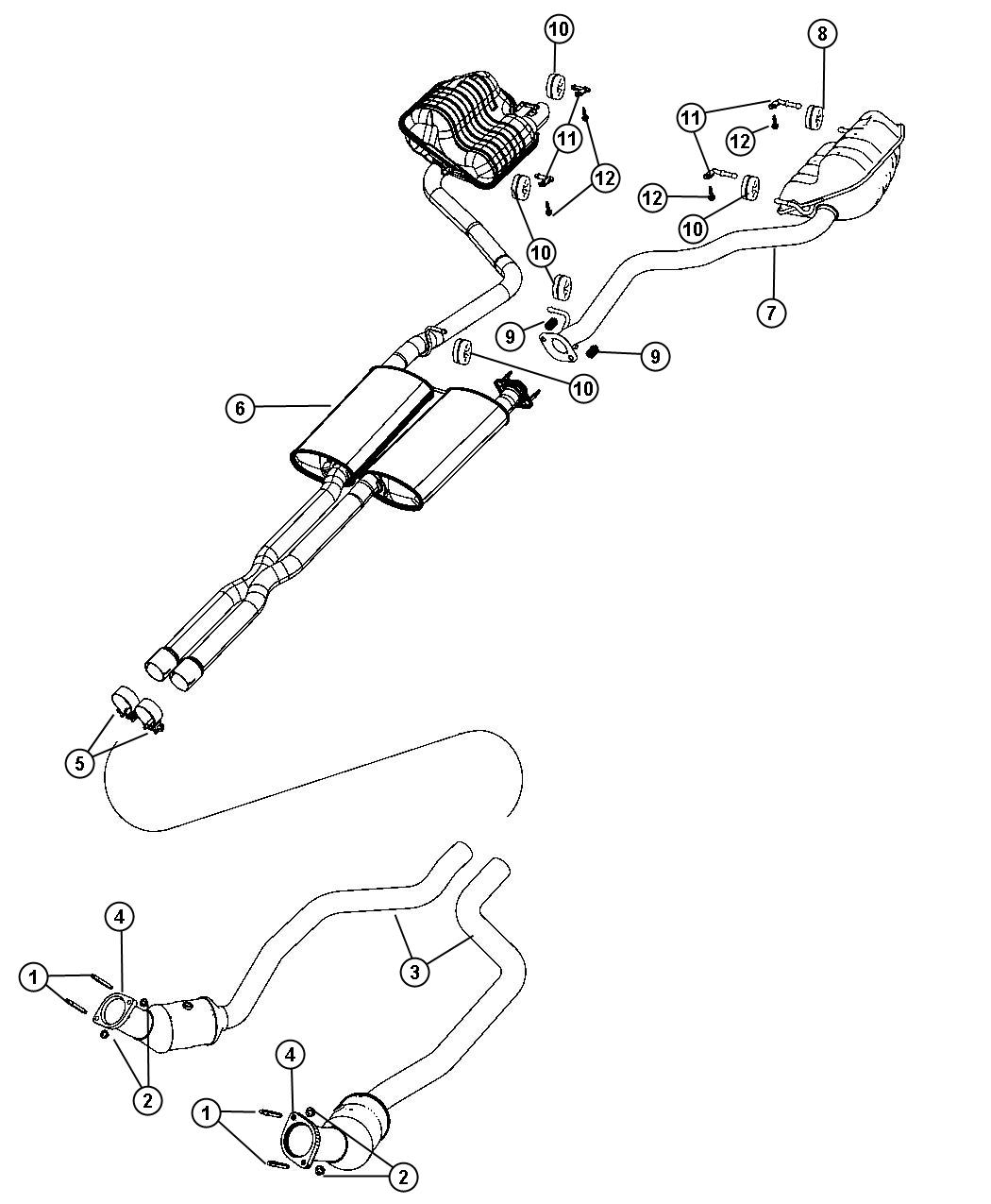 Diagram Exhaust System. for your 2004 Chrysler 300  M 