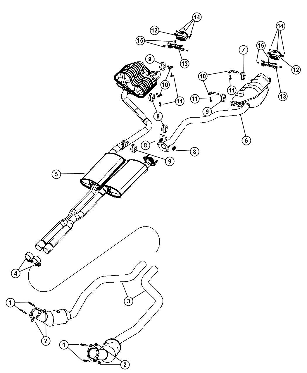 Diagram Exhaust System. for your 2013 Dodge Charger   