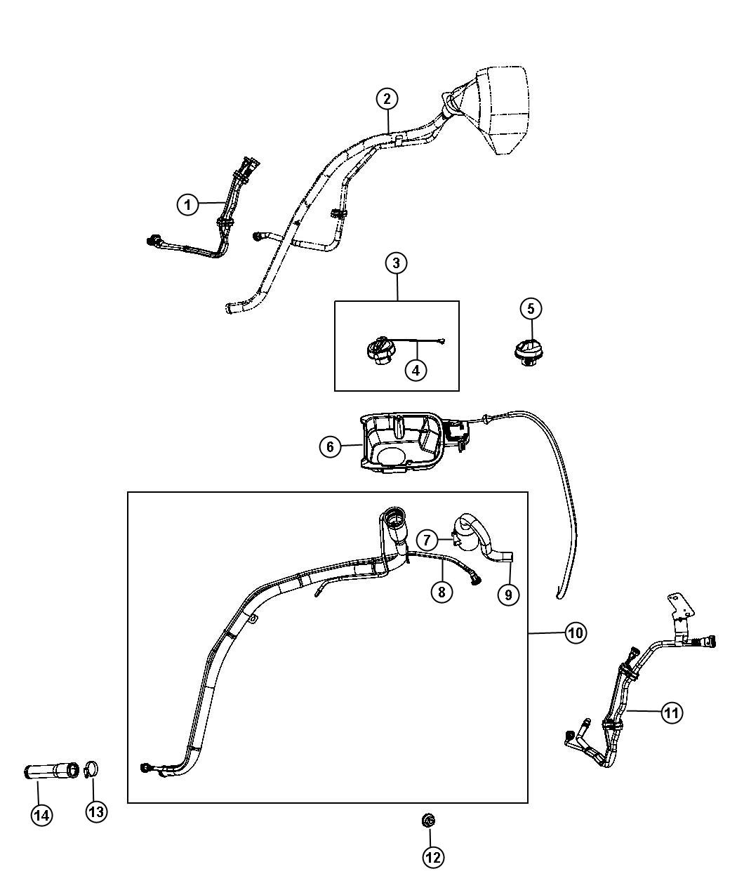 Diagram Fuel Tank Filler Tube. for your Jeep