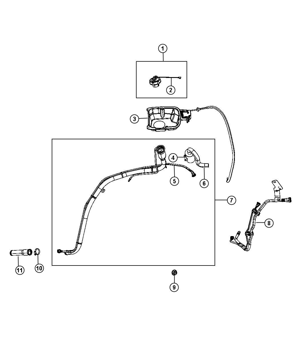 Diagram Fuel Tank Filler Tube. for your Jeep