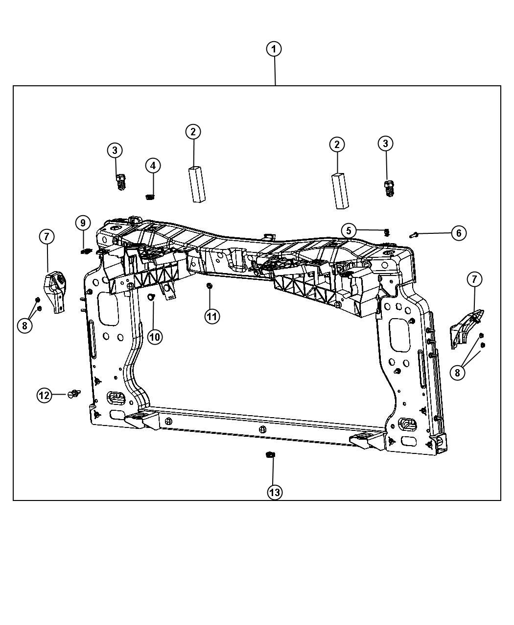 Diagram Radiator Support. for your 2013 Fiat