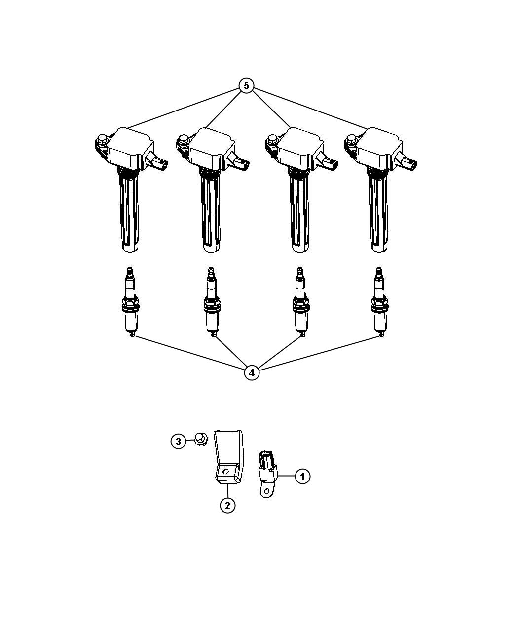 Diagram Spark Plugs and Ignition Coil. for your 2014 Dodge Grand Caravan   