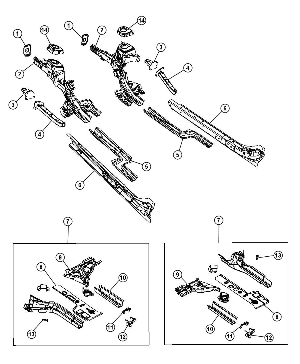 Diagram Frame, Complete. for your Dodge Dart  