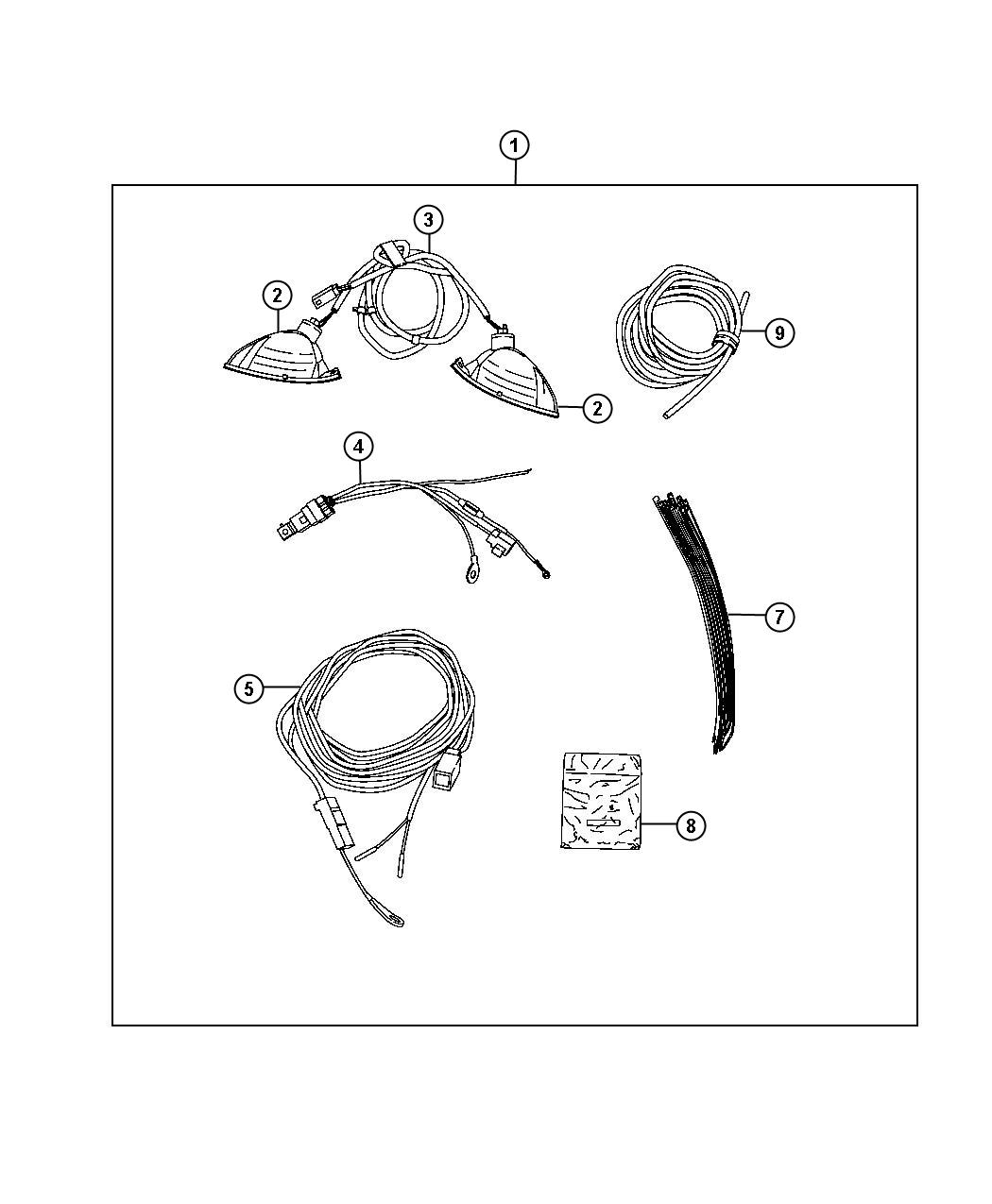 Diagram Light Kit, Fog, Rear. for your Jeep