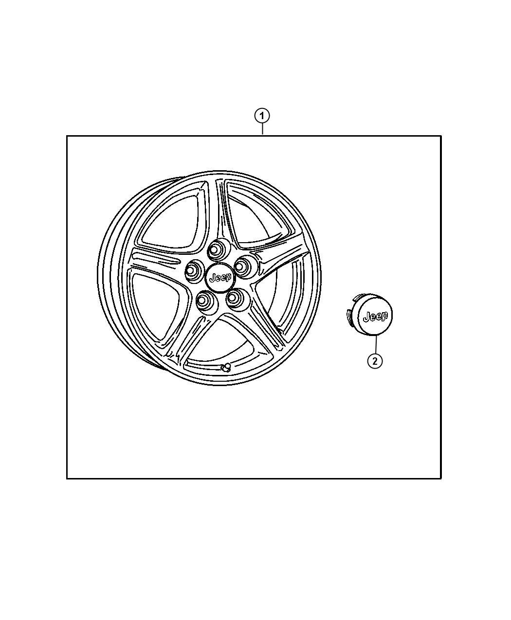 Diagram Wheel Kit. for your 2005 Jeep Wrangler   