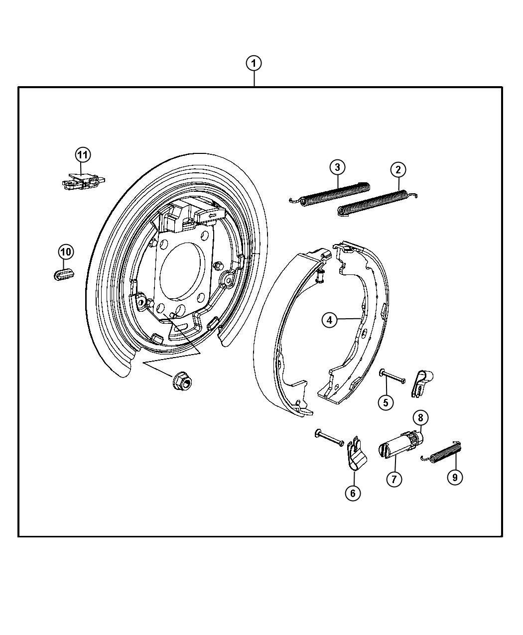 Diagram Park Brake Assembly,Rear Disc. for your 2001 Chrysler 300  M 