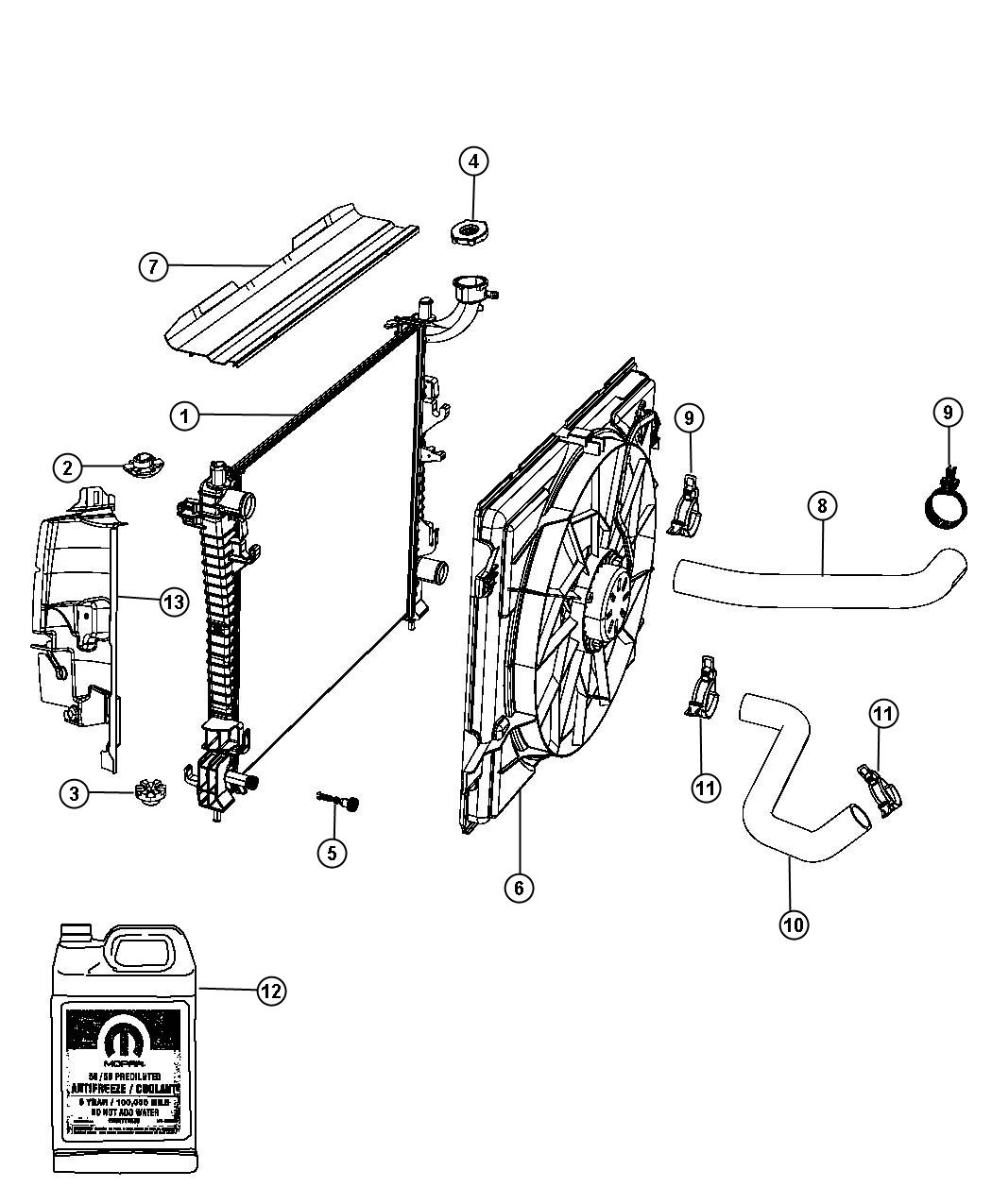 Diagram Radiator and Related Parts. for your 2004 Chrysler 300  M 