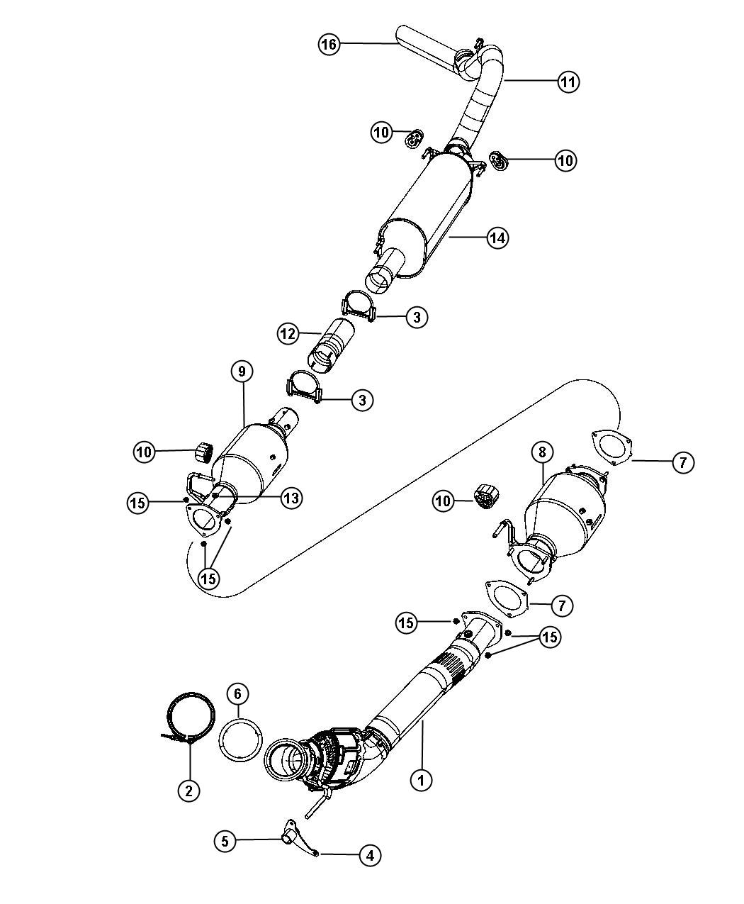 Diagram Exhaust System. for your 2001 Chrysler 300  M 