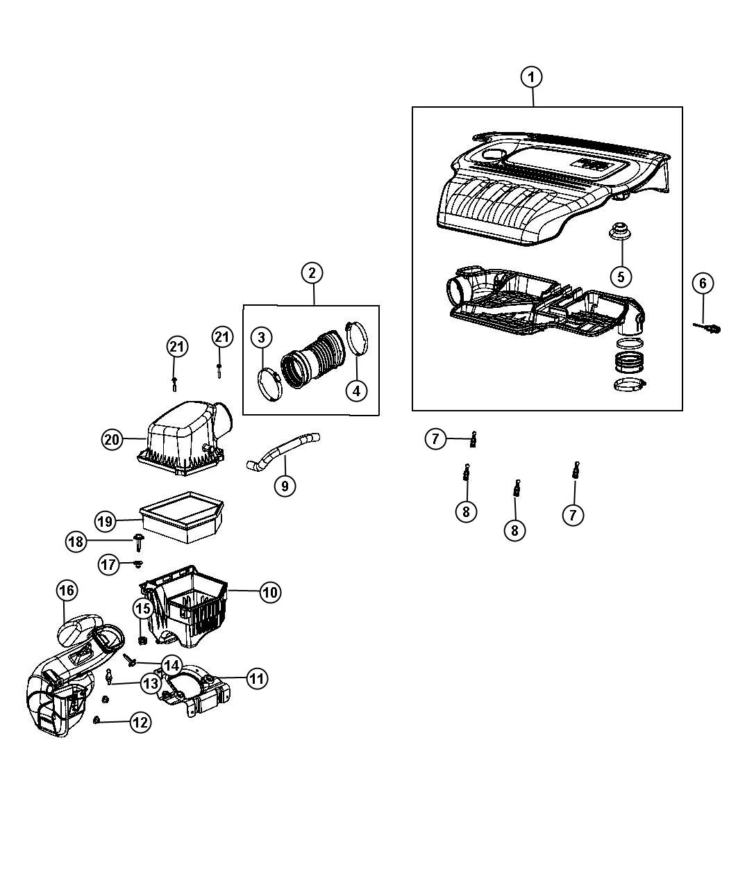 Diagram Air Cleaner. for your Dodge Dart  