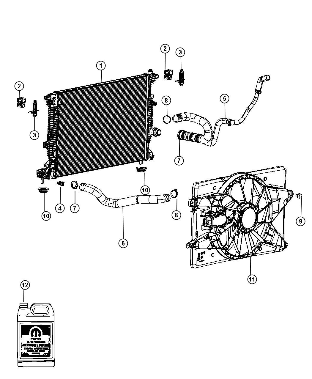 Diagram Radiator and Related Parts. for your Dodge Dart  