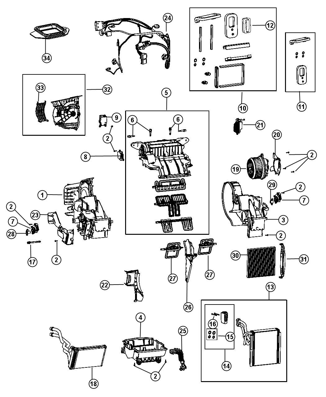 Diagram A/C and Heater Unit. for your 1999 Chrysler 300  M 