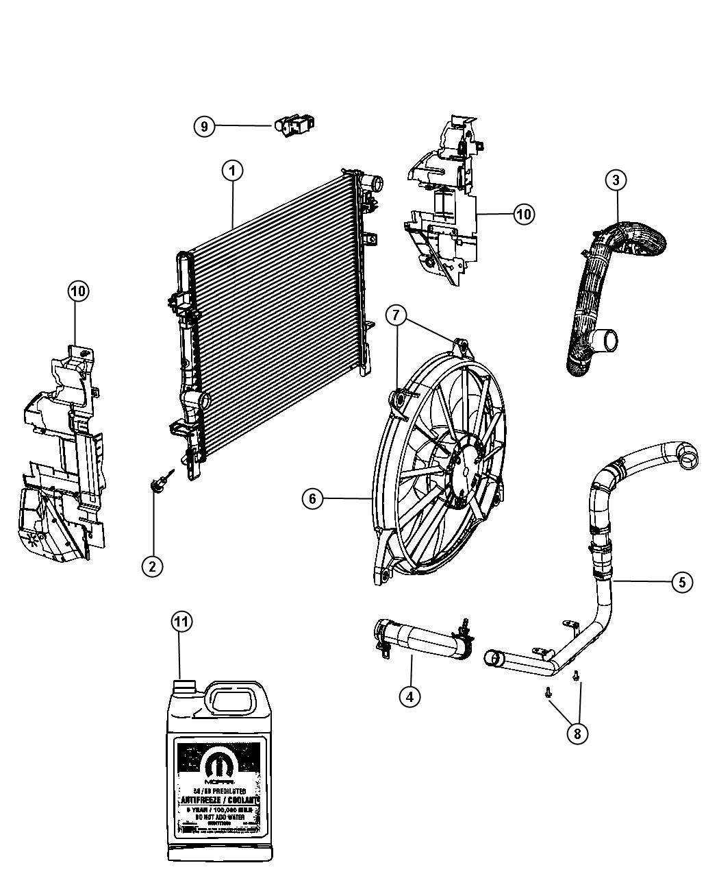 Diagram Radiator and Related Items. for your 2023 Ram 1500   