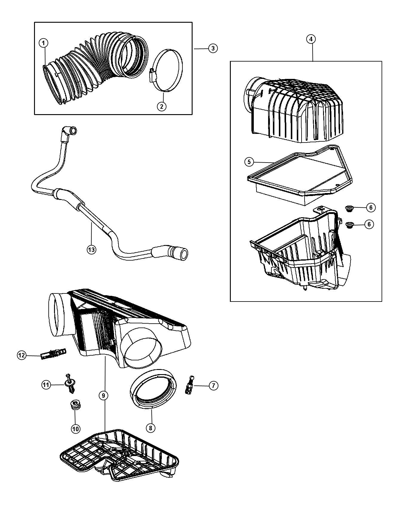 Diagram Air Cleaner. for your 2005 Dodge Grand Caravan   