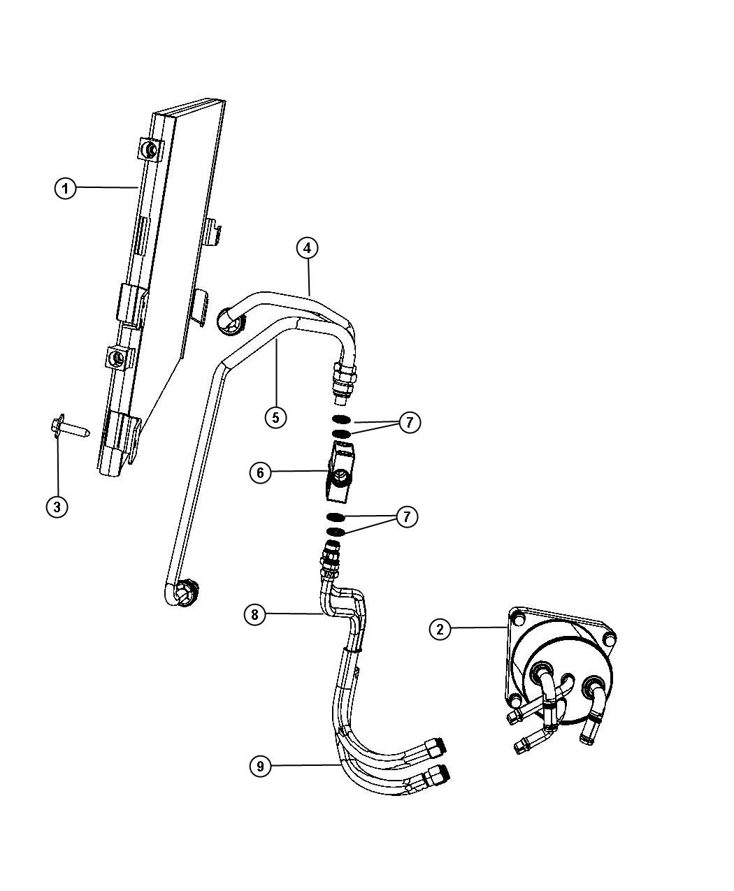 Diagram Transmission Cooler and Lines. for your 2004 Chrysler 300  M 