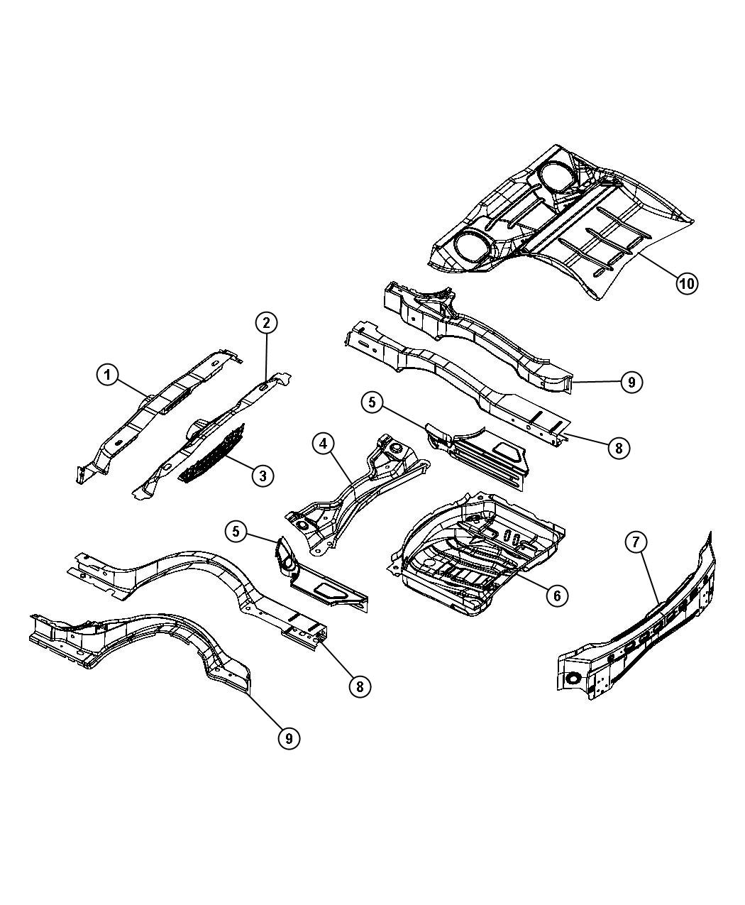 Diagram Floor Pan Rear. for your 2000 Chrysler 300 M  