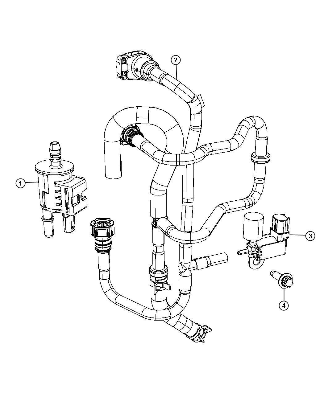 Diagram Emission Control Vacuum Harness. for your Jeep Renegade  