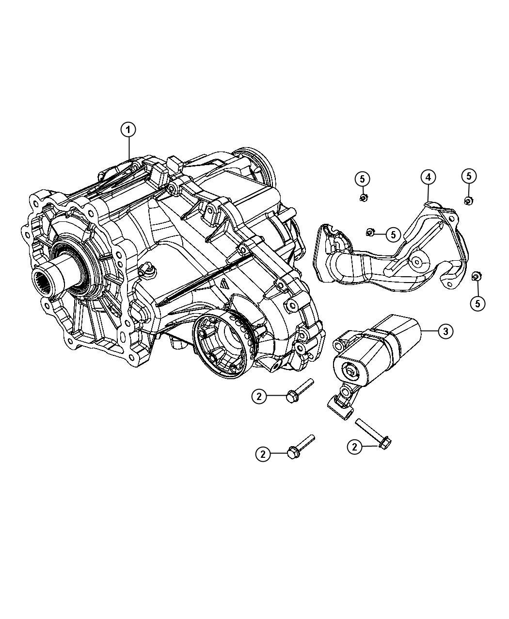 Diagram Transfer Case Assembly And Identification [2 Speed on Demand Transfer Case]. for your Dodge Challenger  