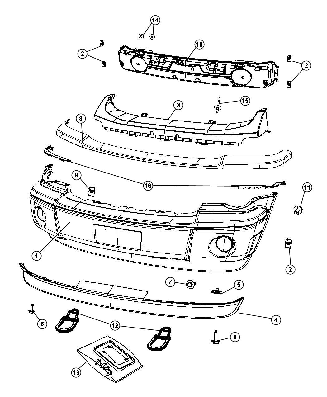 Diagram Fascia, Front. for your 2013 Dodge Charger   