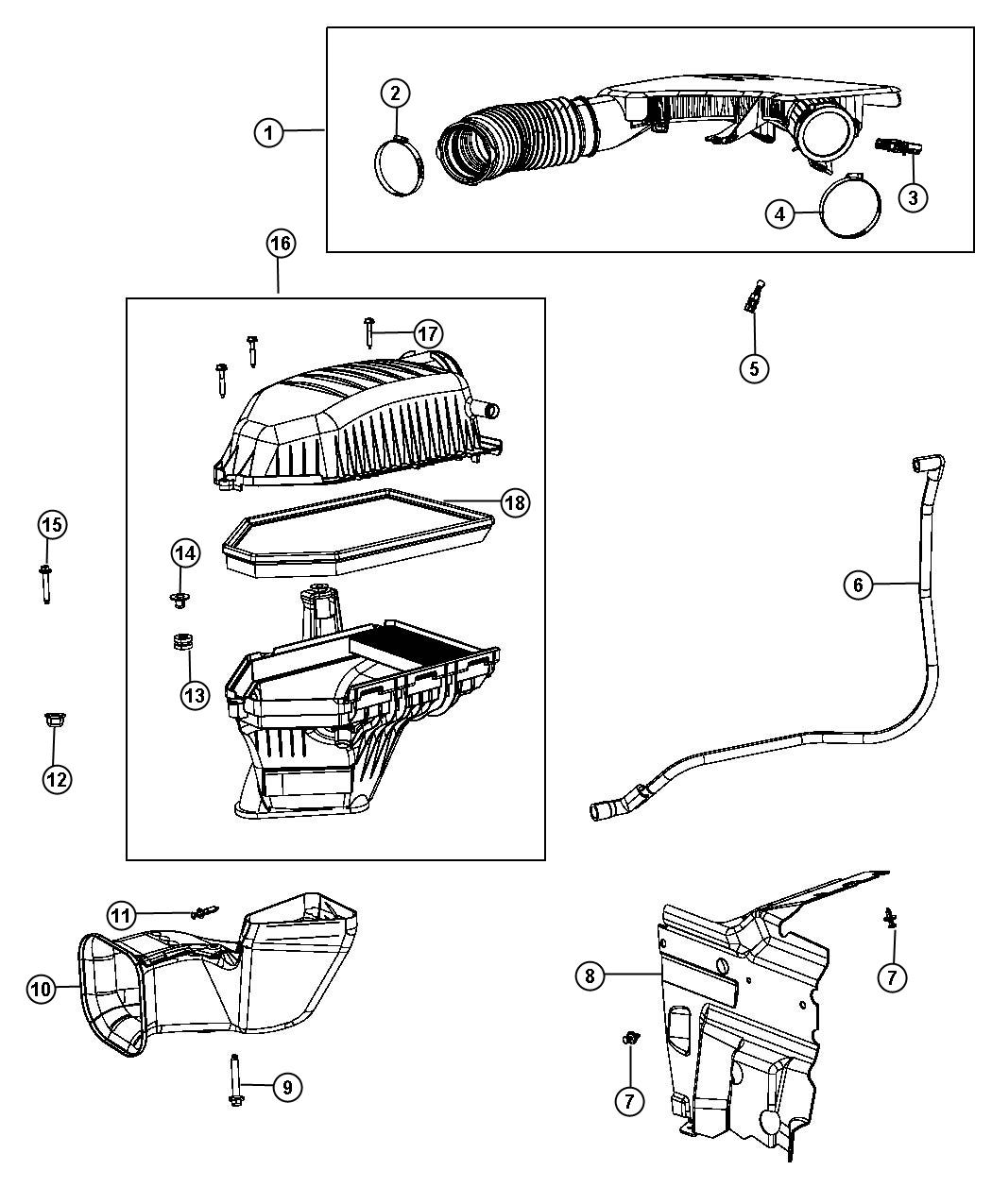 Diagram Air Cleaner. for your 2018 Dodge Durango   