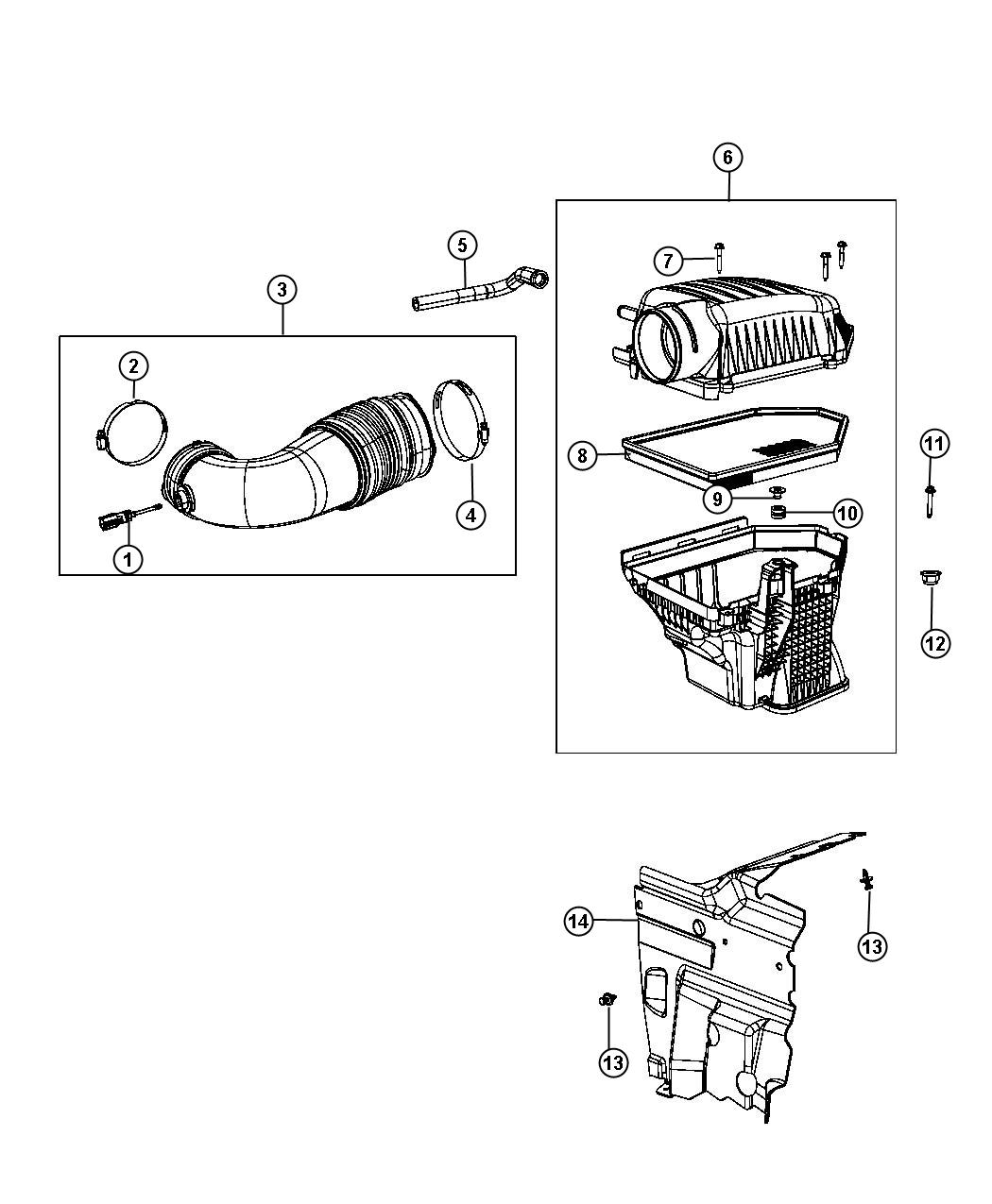 Diagram Air Cleaner. for your 2018 Dodge Durango   