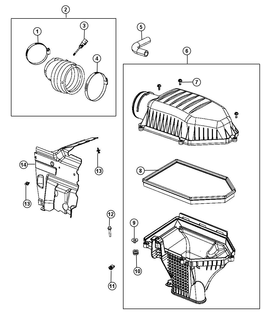 Diagram Air Cleaner. for your 2018 Dodge Durango   