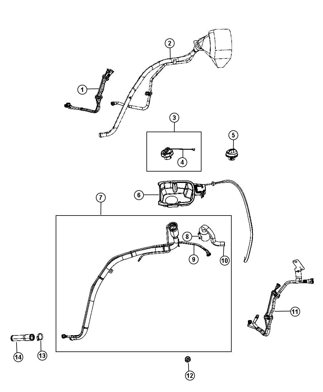 Diagram Fuel Tank Filler Tube. for your Jeep