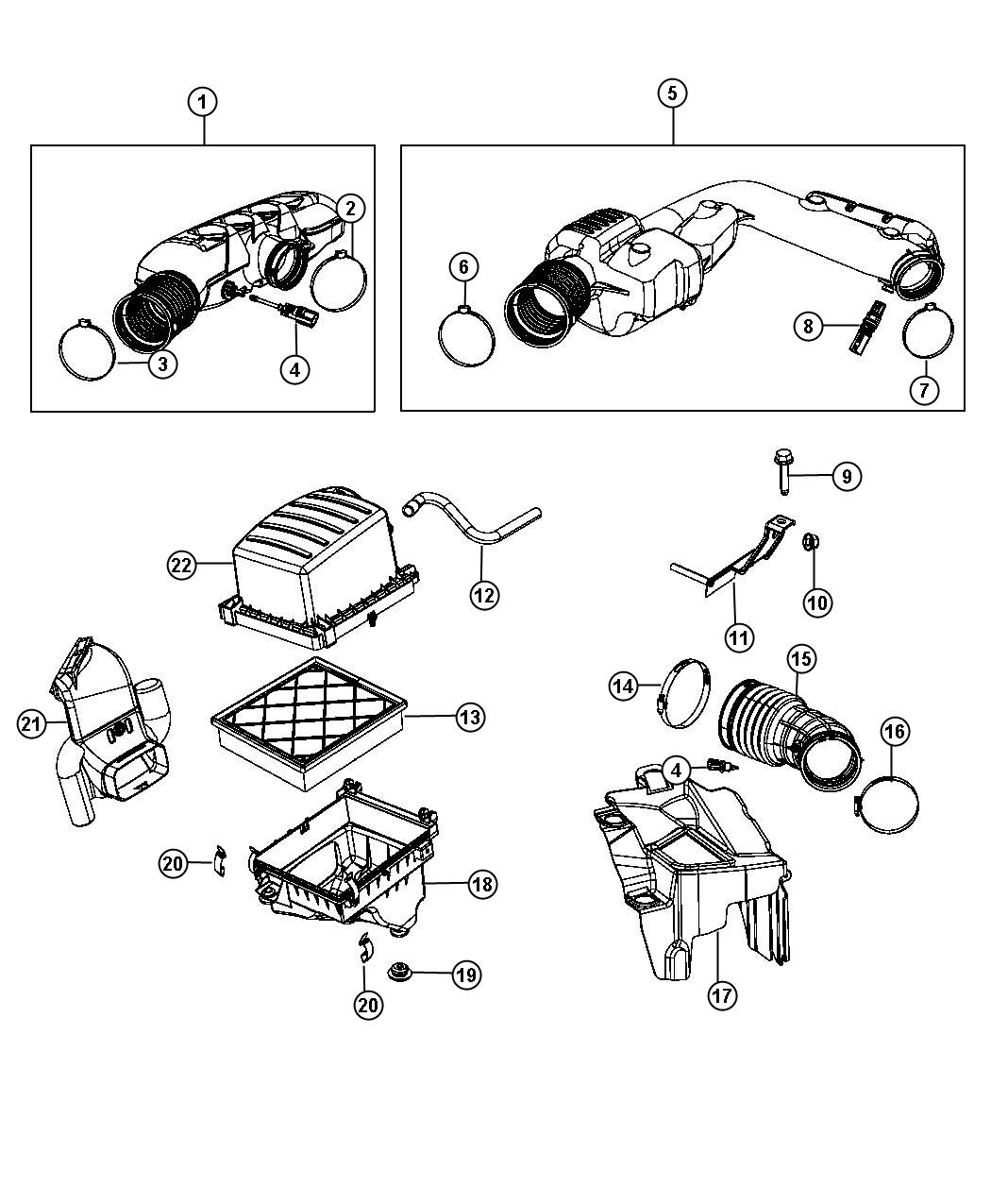 Diagram Air Cleaner. for your Jeep Wrangler  