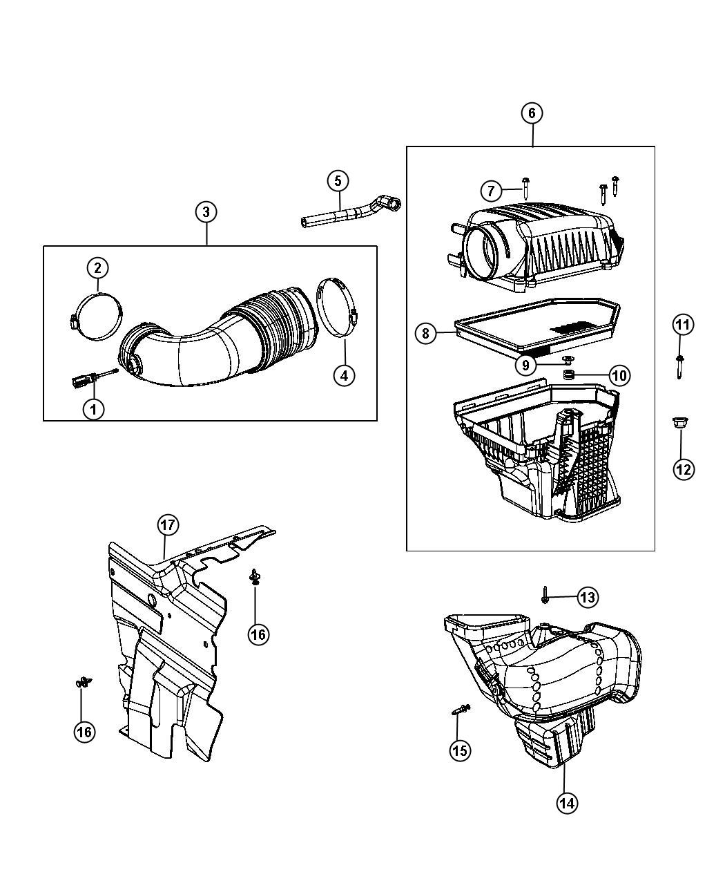 Diagram Air Cl;eaner. for your 2012 Ram 1500   