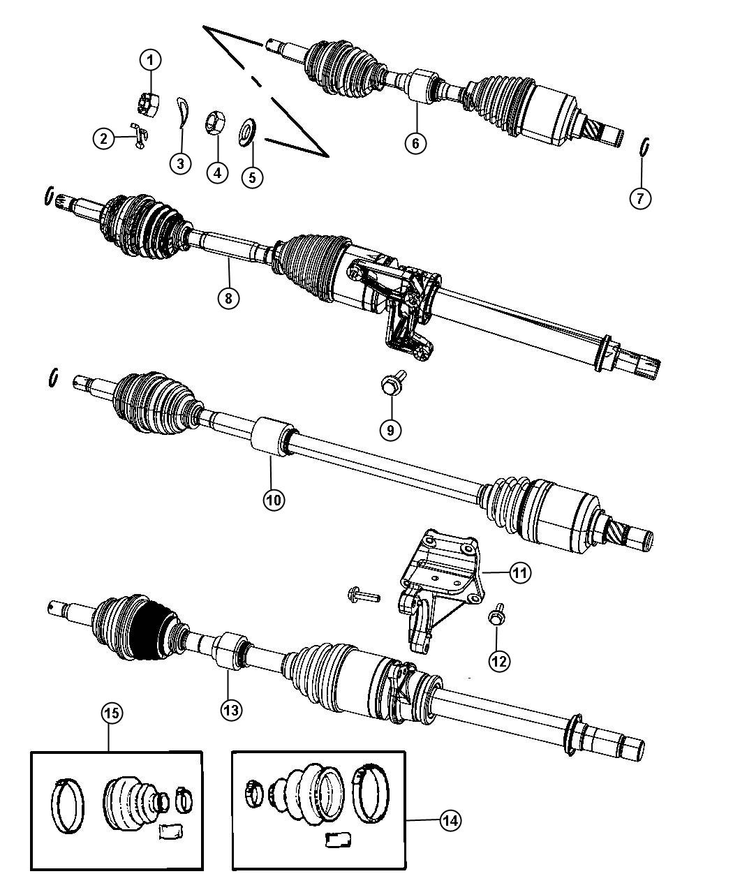 Diagram Shafts, Axle. for your 2004 Dodge Grand Caravan   