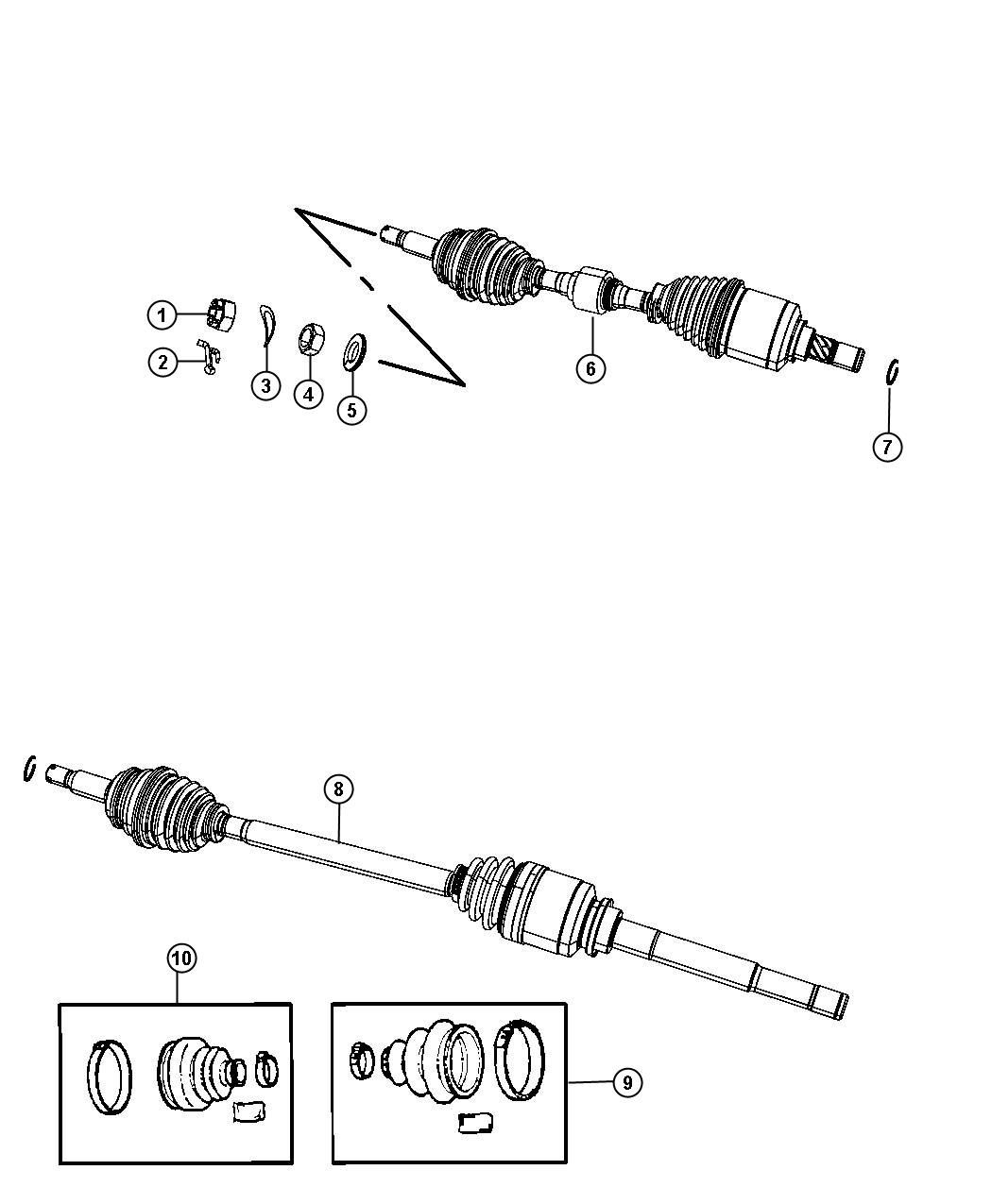 Diagram Shafts, Axle. for your Jeep