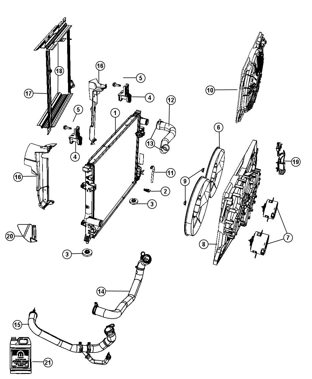 Diagram Radiator and Related Parts. for your Chrysler 300 M 