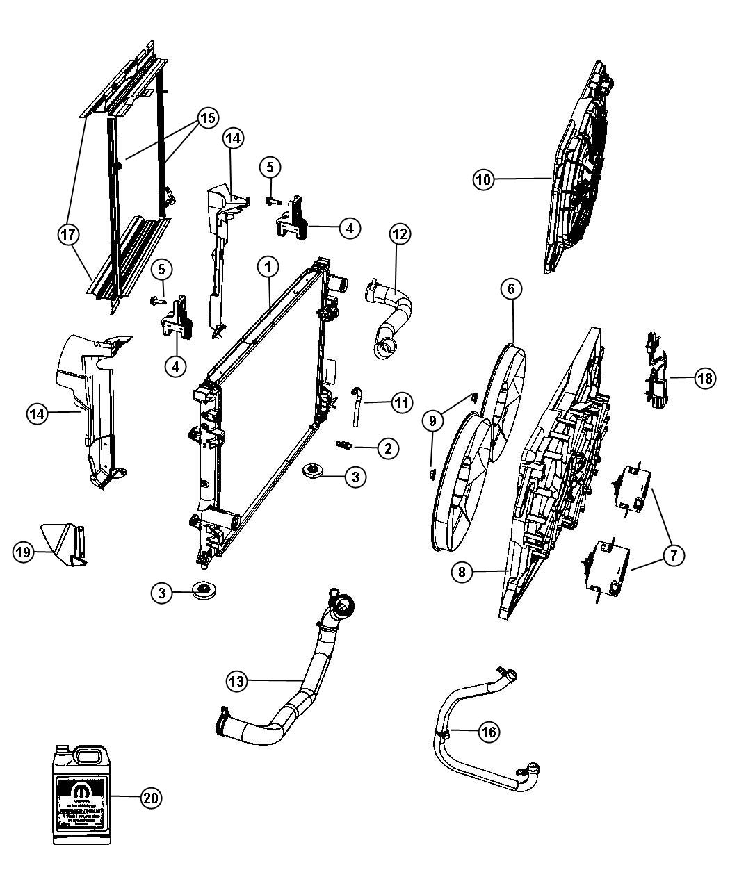 Diagram Radiator and Related Parts. for your Chrysler 300 M 