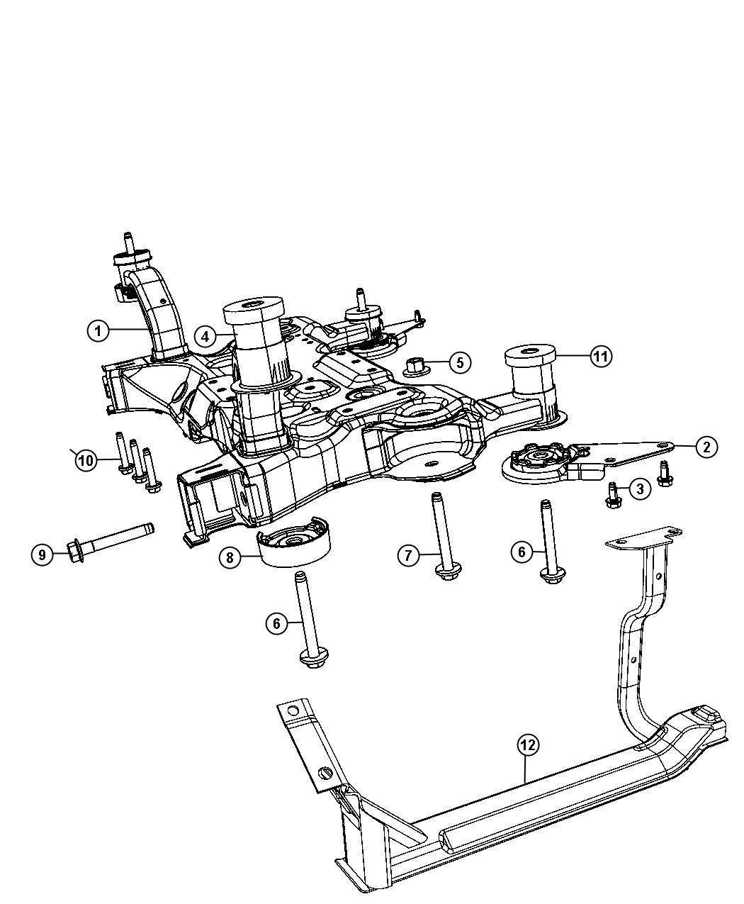 Diagram Crossmember, Front Suspension. for your Dodge Journey  