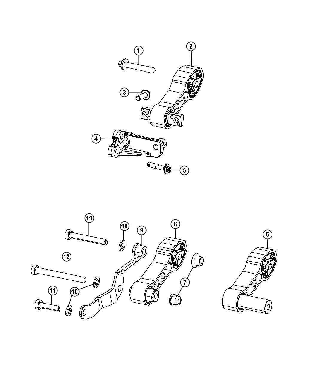 Engine Mounting Rear 1.4L FWD Turbocharged [1.4L I4 16V Turbo FIRE Engine]. Diagram