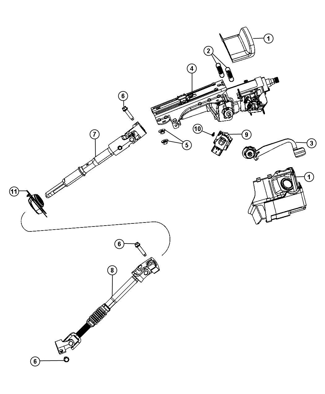 Diagram Steering Column. for your 2021 Jeep Wrangler   