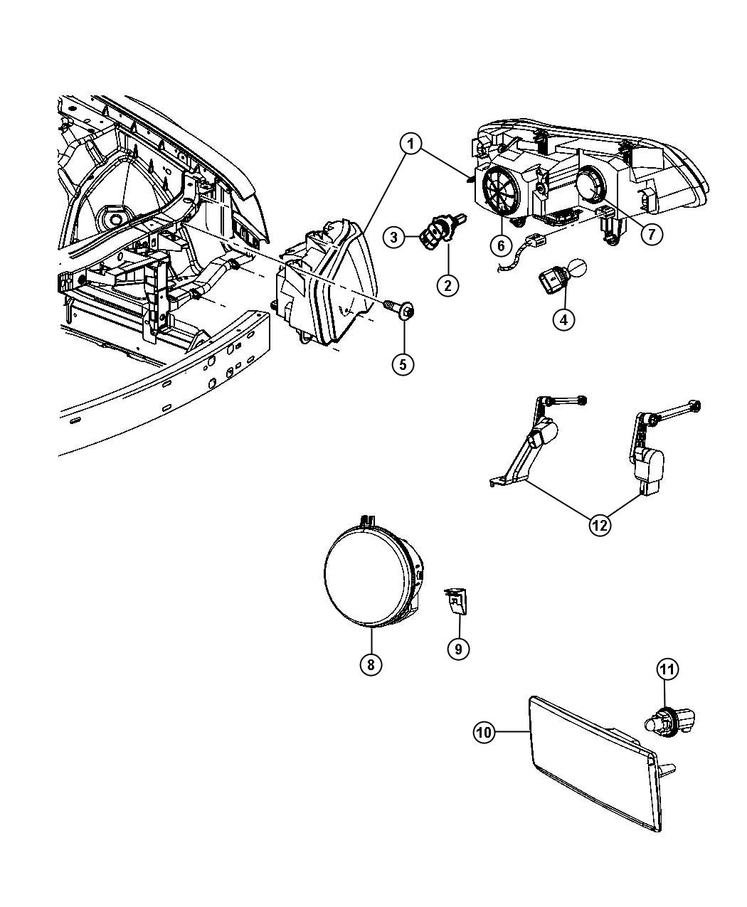 Diagram Lamps Front. for your 2004 Chrysler 300  M 