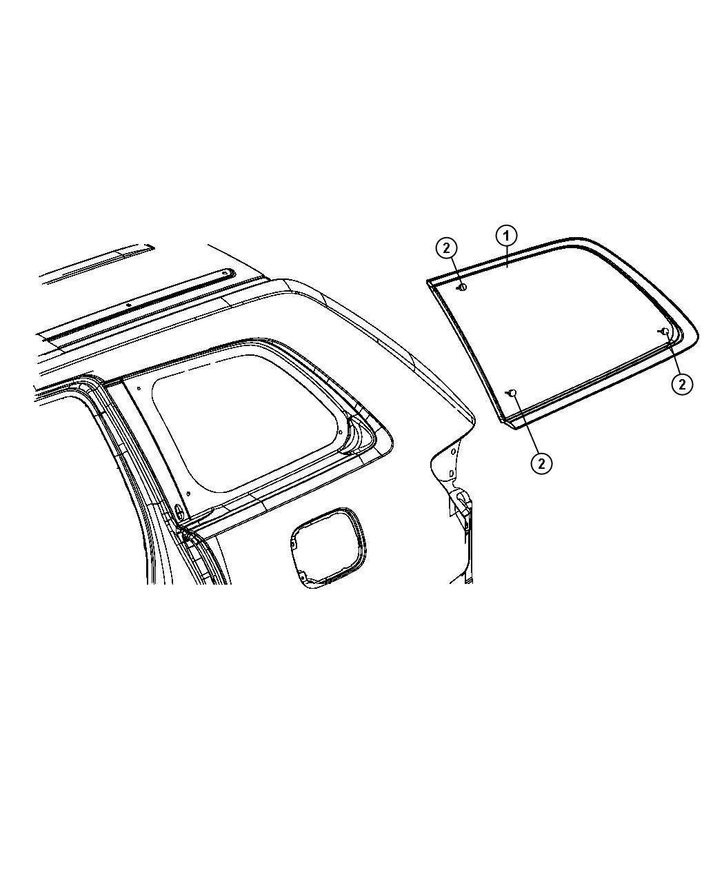 Diagram Glass, Quarter. for your Jeep Grand Cherokee  