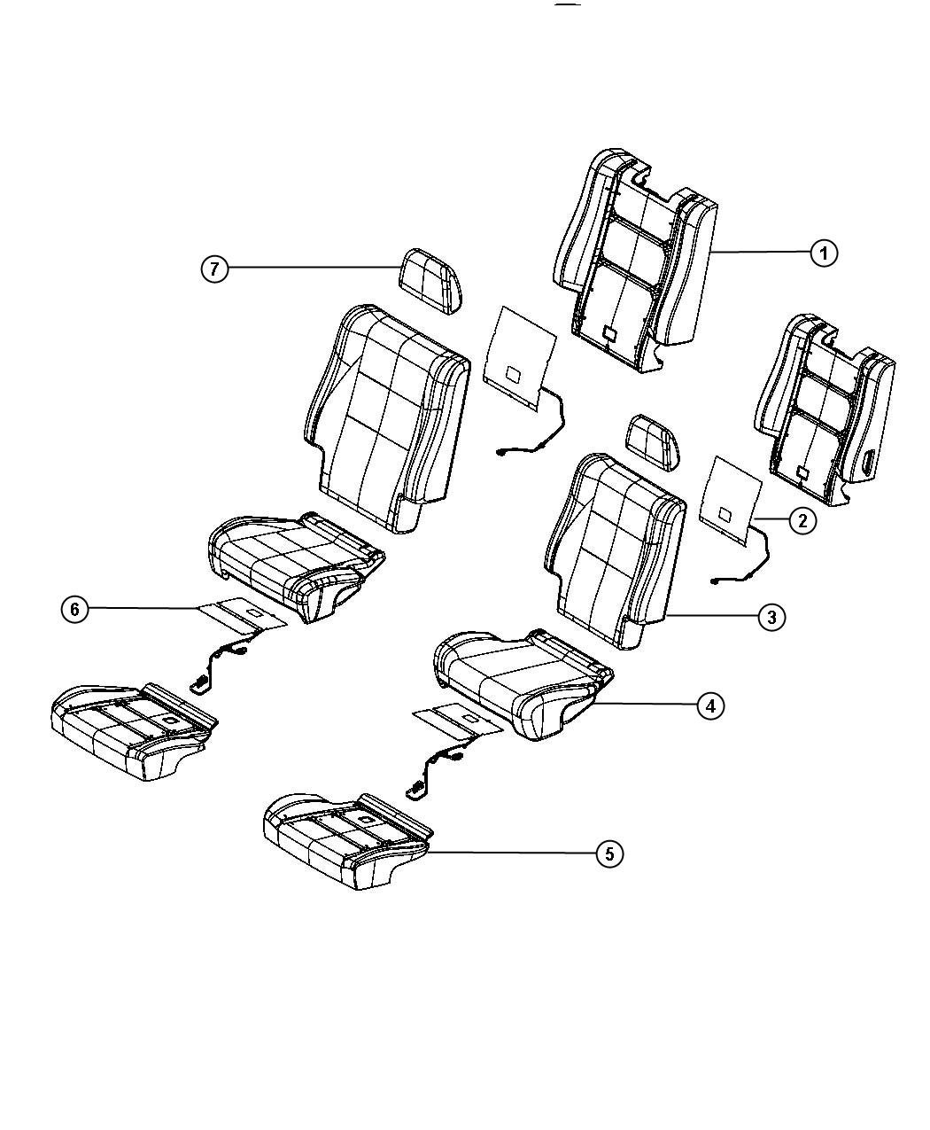 Diagram Rear Seat - Quad - Trim Code [TL]. for your 2003 Chrysler 300  M 