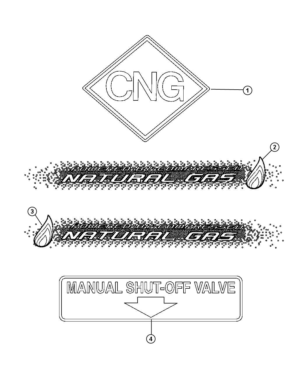 Diagram Decals, CNG. for your 2000 Chrysler 300  M 