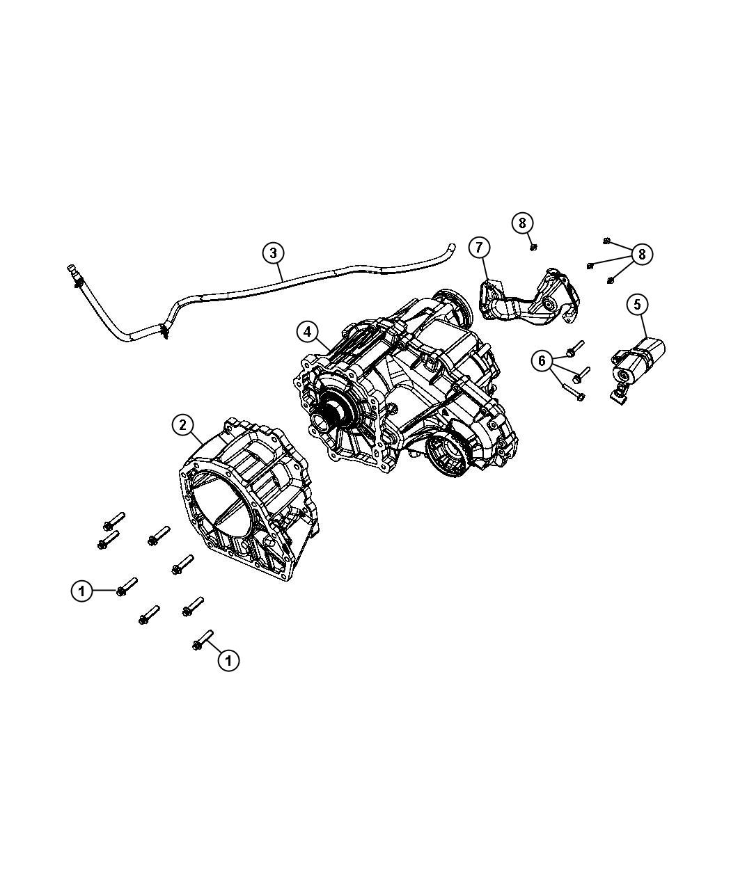 Diagram Transfer Case Mounting [2 Speed on Demand Transfer Case]. for your Dodge Challenger  