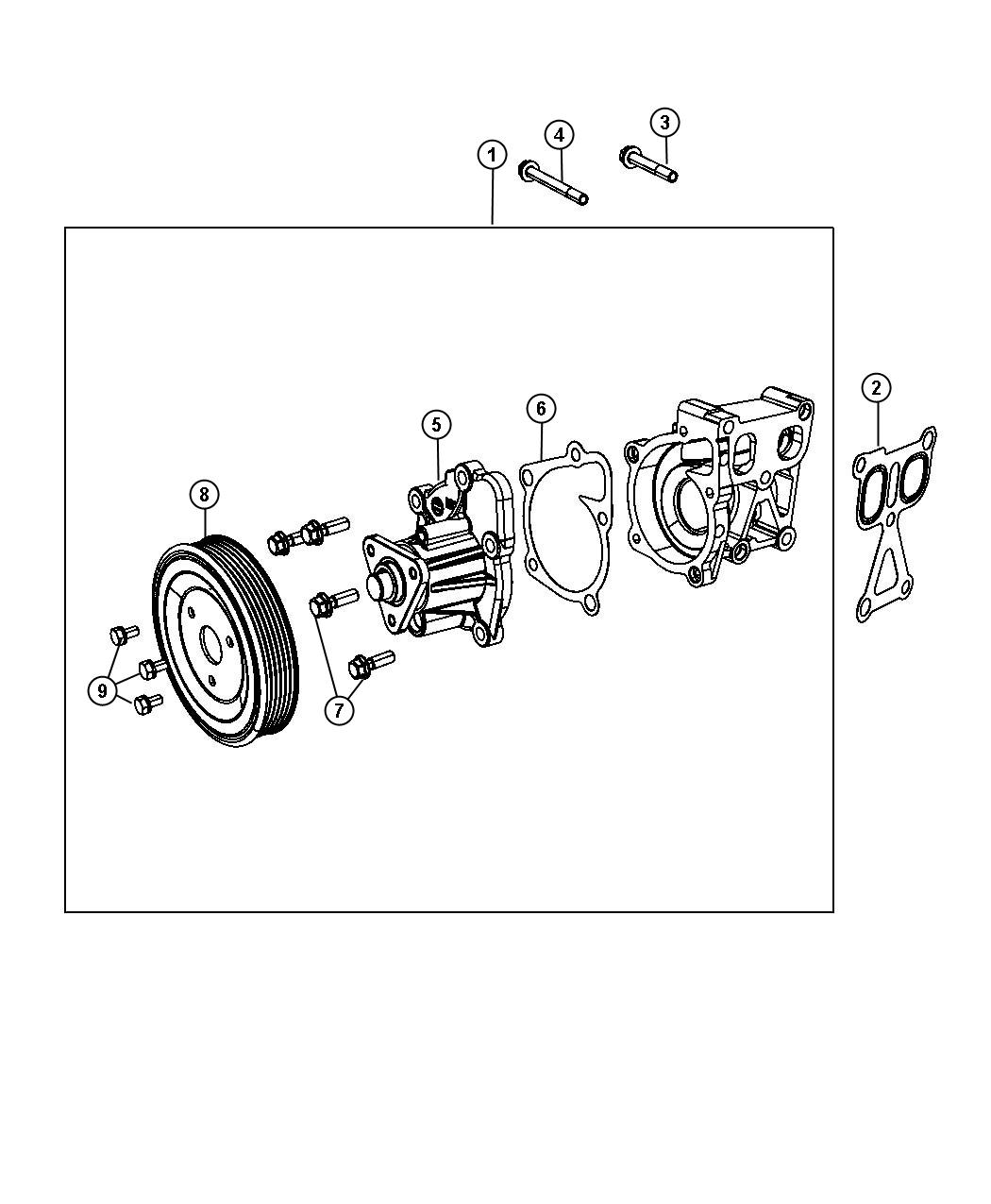 Diagram Water Pump and Related Parts. for your 2001 Chrysler 300  M 