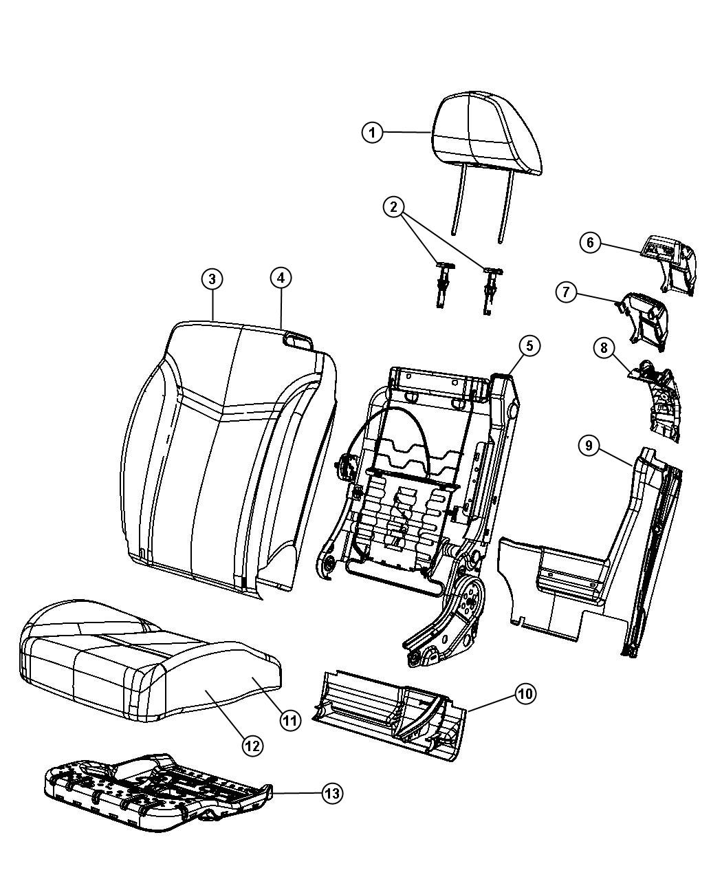 Front Seats - Bucket - Trim Code [BL], 27 Body. Diagram