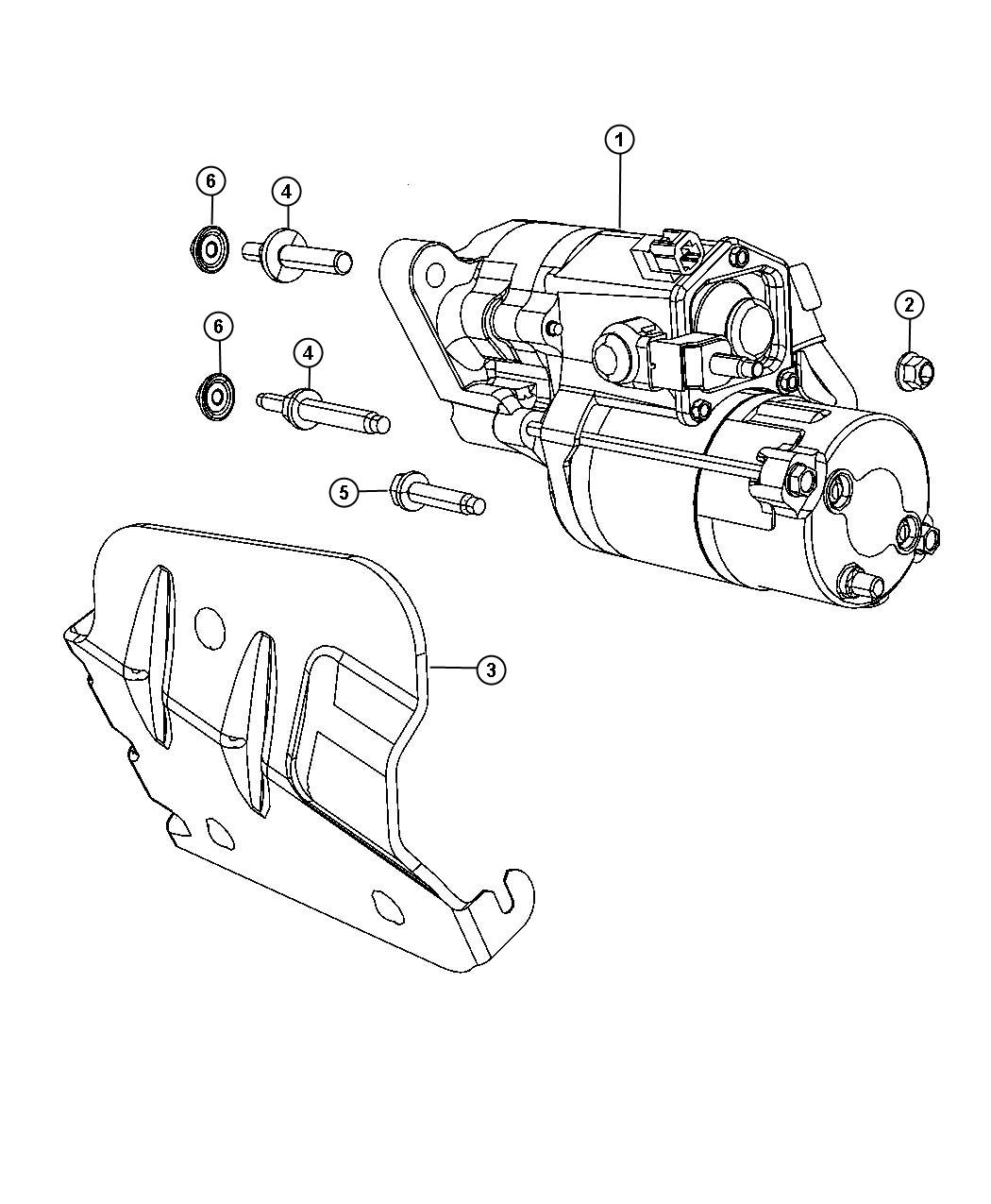 Starter and Related Parts. Diagram