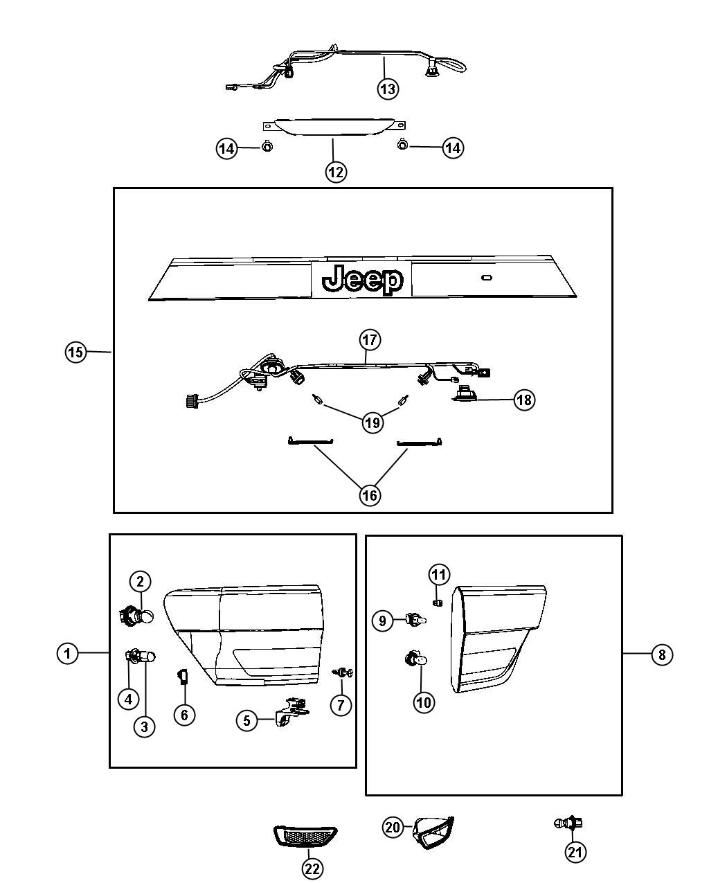 Diagram Lamps Rear. for your 2007 Jeep Grand Cherokee   