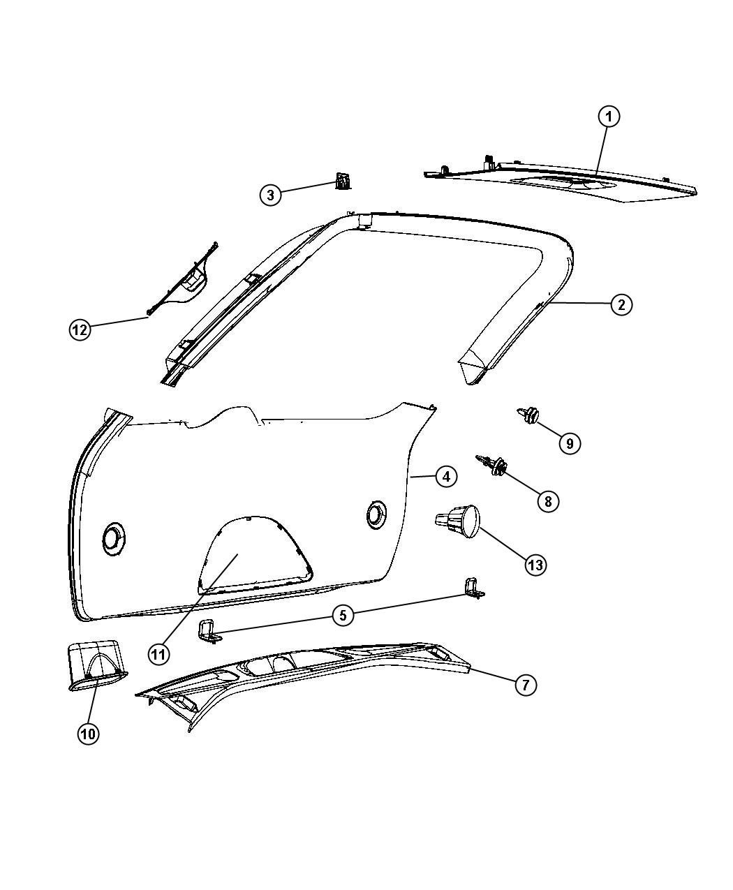 Liftgate Panels and Scuff Plate. Diagram