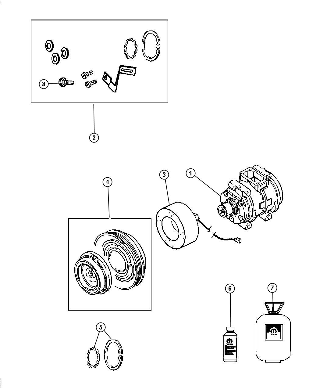 Diagram A/C Compressor 5.7L [5.7L V8 HEMI MDS VVT Engine]. for your Chrysler 300  M