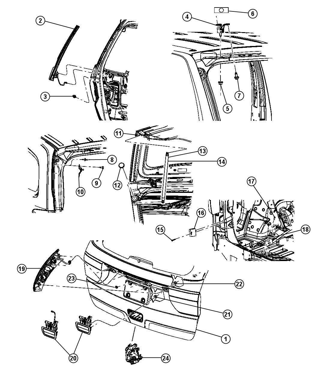 Diagram Liftgate. for your 2015 Dodge Grand Caravan   